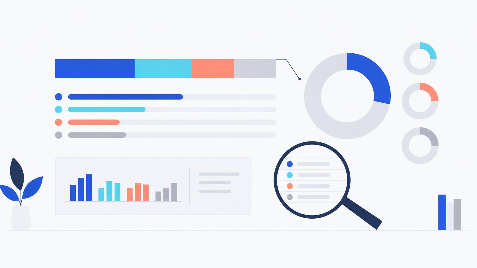 Share-of-voice charts examined through a magnifying glass